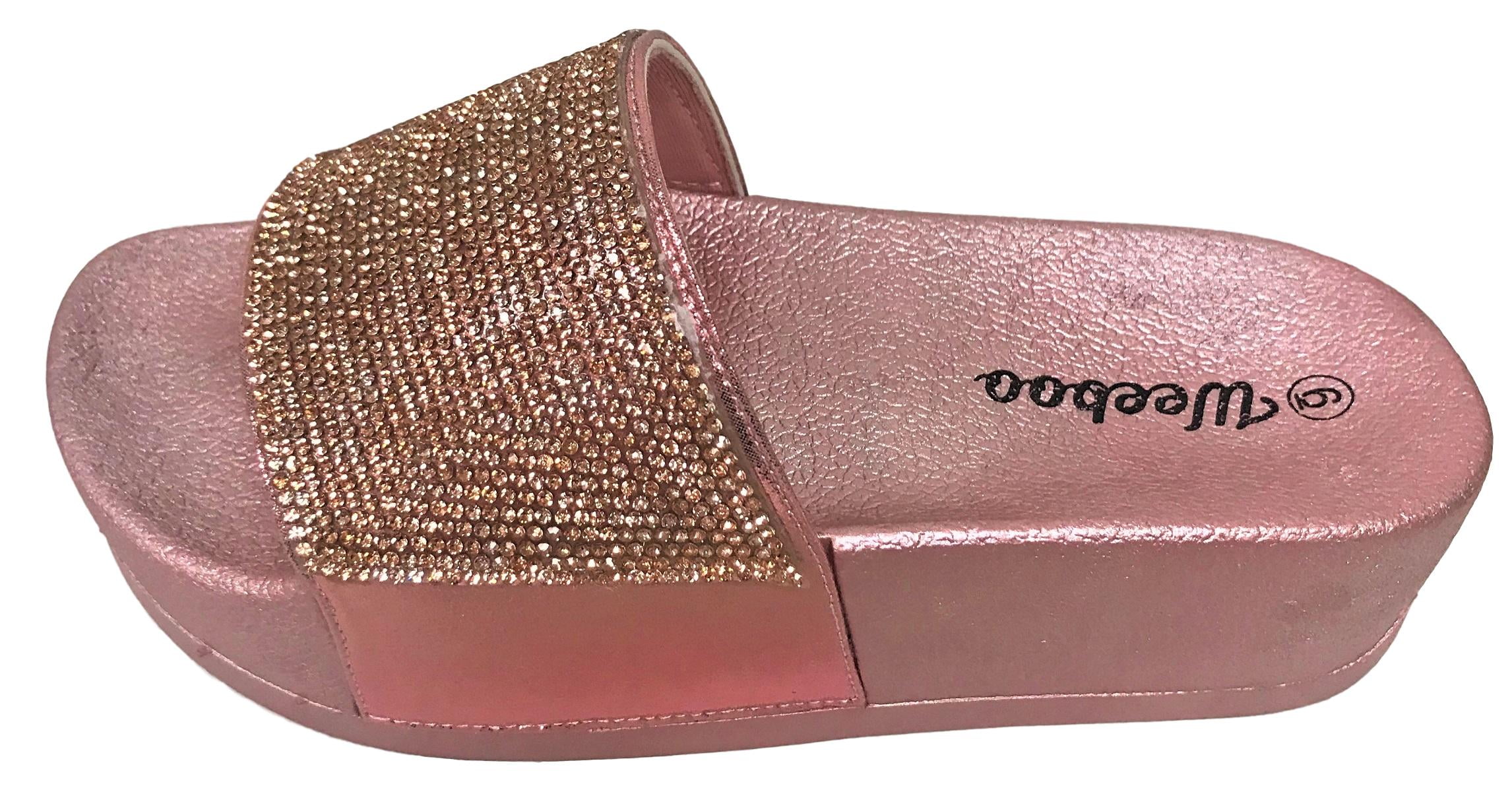pink flip flops with bling