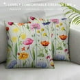 thumbnail image 3 of RUIYC  Spring Floral Throw Pillow Cover - Watercolor Wildflowers Leaves Plant Design, Botanical Farmhouse Summer Decorative Cushion Case for Couch, Sofa, Home, Outdoor, 3 of 5
