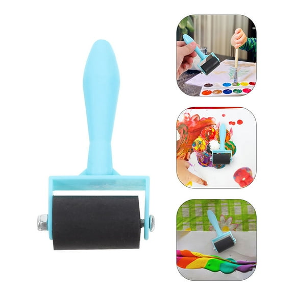 6pcs Rubber Brayer Roller Printmaking Brayers Art Craft Roller Ink Paint Brush For Wallpapers Stamping Gluing Application