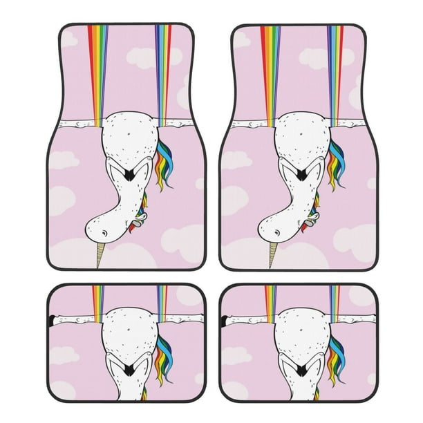 Fotbe Aerial Yoga for Unicorn Juego de 4 Tapetes para Auto con Estampado – Alfombrillas de Goma Reforzada, Diseño Antideslizante, Protección para Todo el Año – Vehículos, Autos, Camionetas y SUVs