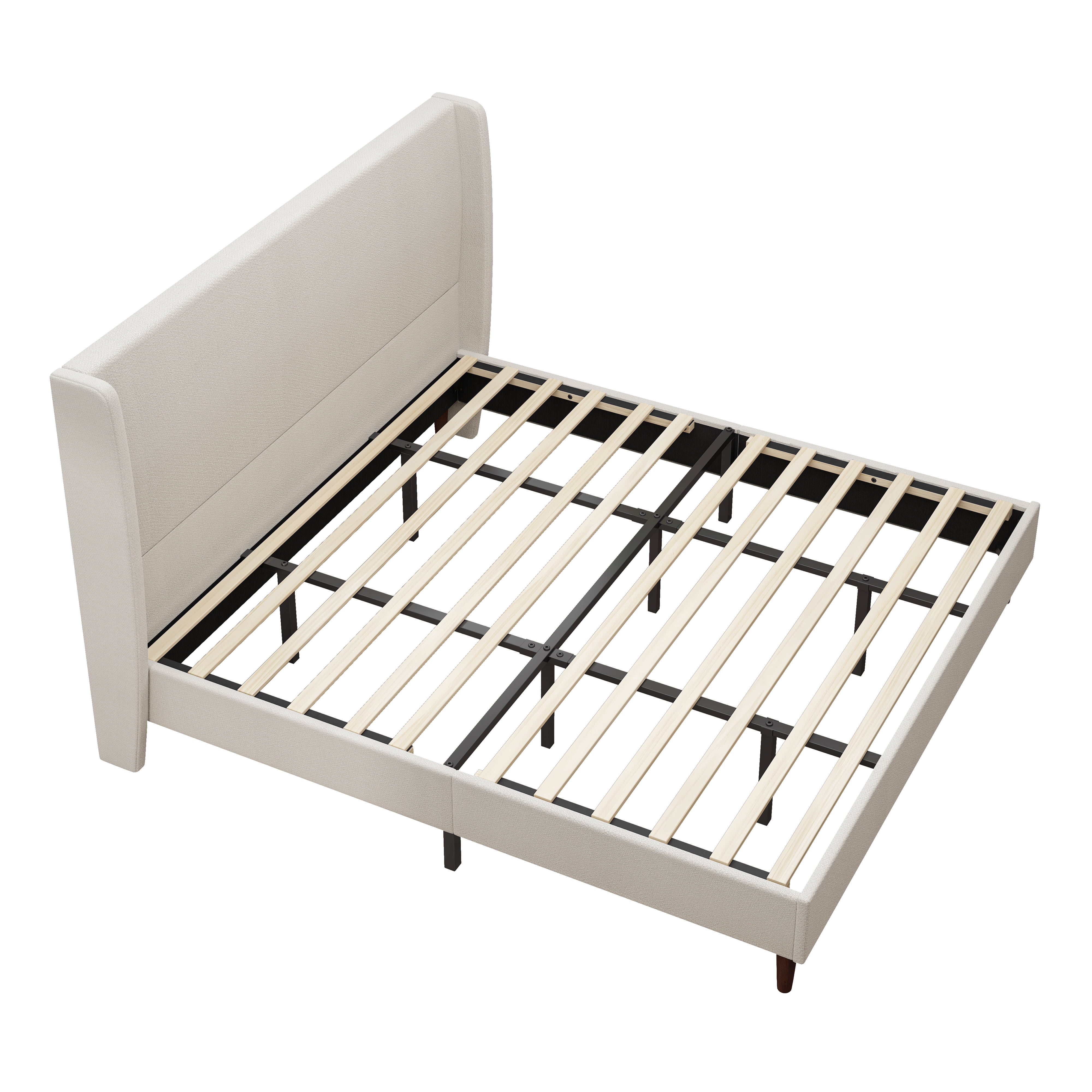 avobird Chenille Upholstered Headboard King Size, Bed Frame Mount, Featuring High-Density Sponge Padding, Luxury Texture No Box Spring Needed Comfort and Style, Ivory White