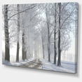 thumbnail image 2 of Winter Rural Road in the Morning - Large Forest Canvas Art Print, 2 of 4