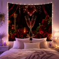thumbnail image 2 of Lit Candle Slender with Stemmed Champagne Flutes, Cozy Farmhouse for Farmhouse Decor Lovers, Wall Decor, Valentine'S Day Gift, Tapestry Wall Hanging for Dorm and Living Room, 2 of 7