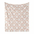 thumbnail image 1 of Abstract Soft Flannel Fleece Throw Blanket, Hand Drawn Sun with Mini Heart Motifs, Cozy Plush for Indoor and Outdoor Use, 70" x 90", Coconut Salmon, by Ambesonne, 1 of 5