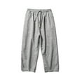 thumbnail image 4 of BXINGOHAI Mens Cotton Linen Pants Big And Tall Pants Breathable Drawstring Jogging Pants Comfy Solid Elastic Waistband Pants Athletic Running Pants With Pocket Today Sales Gray,XXL, 4 of 5