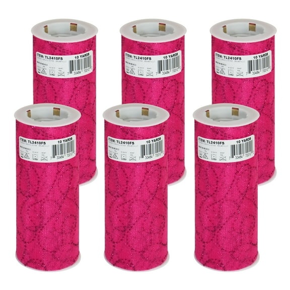 Premium Glitter Curves Tulle Spool of 6" X 10 Yards