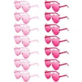 thumbnail image 1 of Pack de 14 anteojos de sol con forma de corazón color rosa fuerte para mujer Geopty, 1 of 7
