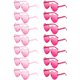 thumbnail image 1 of Pack de 14 anteojos de sol con forma de corazón color rosa fuerte para mujer Geopty, 1 of 7