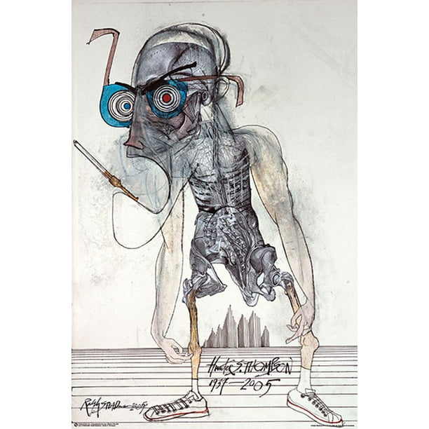 Hunter S. Thompson by Ralph Steadman Poster () - Laminated - Hunter S. Thompson by Ralph Steadman Poster () - Laminated -