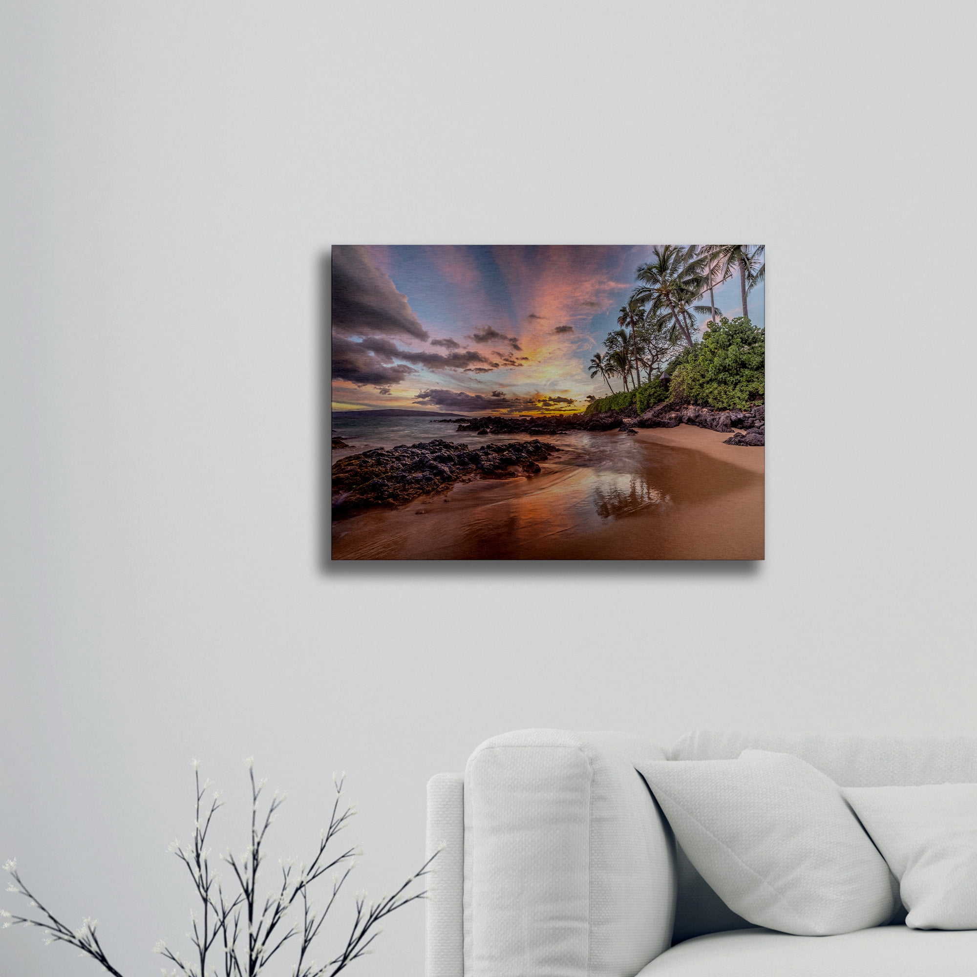 Trademark Fine Art 'Hawaiian Sunset Wonder' Brushed Aluminum Wall Art Art by Pierre Leclerc