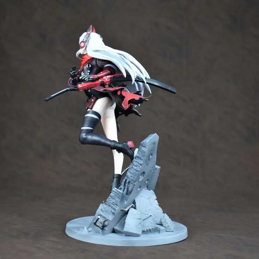 Lucia Figure Fightinng Gray Hair Lucia Action Figures 26cm/10.2inch PVC Character Figurine Cosplay Model Collectible for Anime Fans Gifts