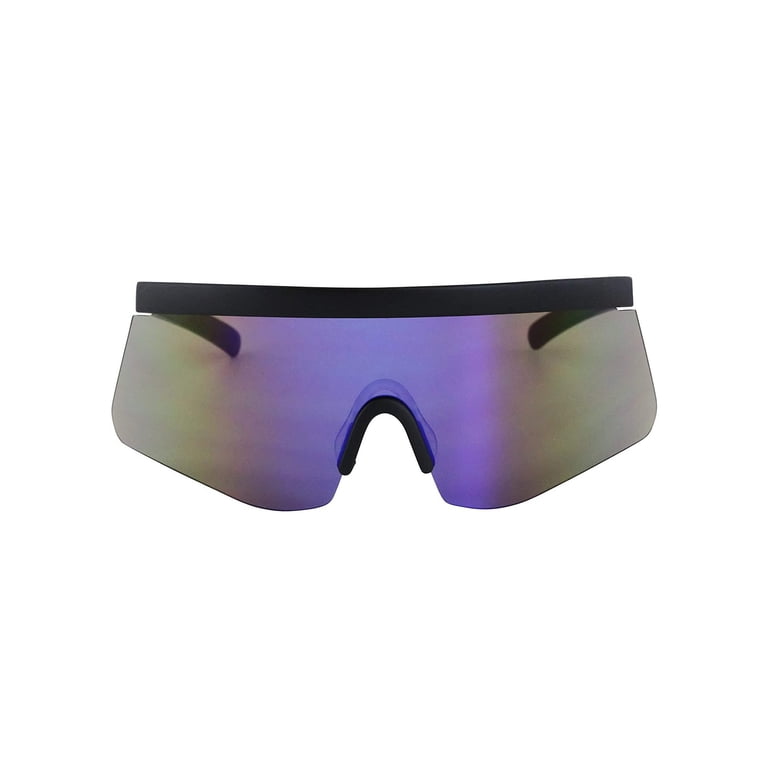 Oversized Super Shield Rainbow Mirrored Lens Semi Rimless  display picture 1