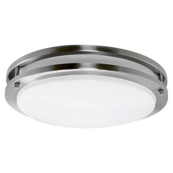 Efficient Lighting EL-825-109E26LED Contemporary Round Flushmount  Brushed Nickel Finish with Acrylic Diffuser  Energy Star Qualified