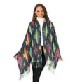 thumbnail image 3 of FORMRS Womens Scarf Winter Soft Long Big Warm Shawls Wrap Tassel Scarves, Colorful Space Cat, 3 of 9