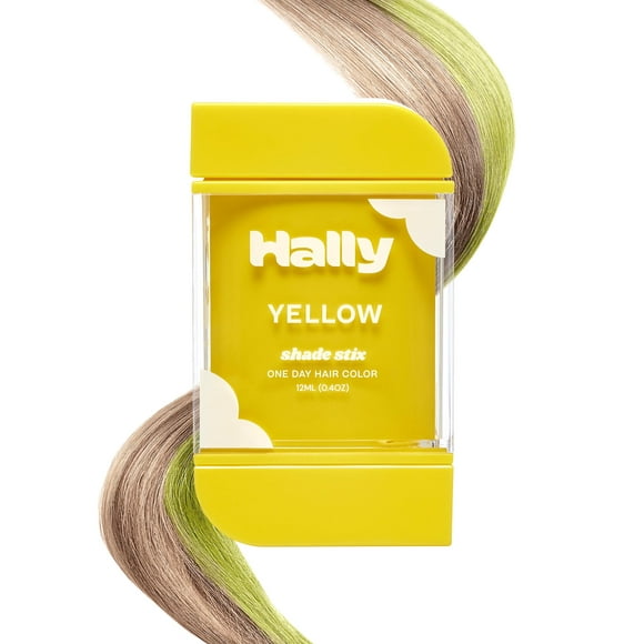 Hally Hair Color temporal para el cabello Shade Stix (amarillo) - 12 ml de tiza para el cabello lavable para niños, adolescentes y adultos - Un toque de color de un día para festivales, eventos deport