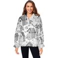 thumbnail image 3 of Chaqueta con capucha de felpa para mujer, abrigo informal con bolsillo, sudadera de forro polar (S-XL), 3 of 5