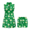 thumbnail image 4 of COEQINE Golf Ball Club and Daisy Floral Green Print Tennis Dress for Women Sleeveless V-Neck Athletic Dresses with Shorts 2 Pockets Breathable Lightweight Golf Outfits, L, 4 of 7
