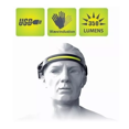 thumbnail image 2 of Lámpara Frontal Cabeza Con Sensor Recargable Led Impermeable, 2 of 5