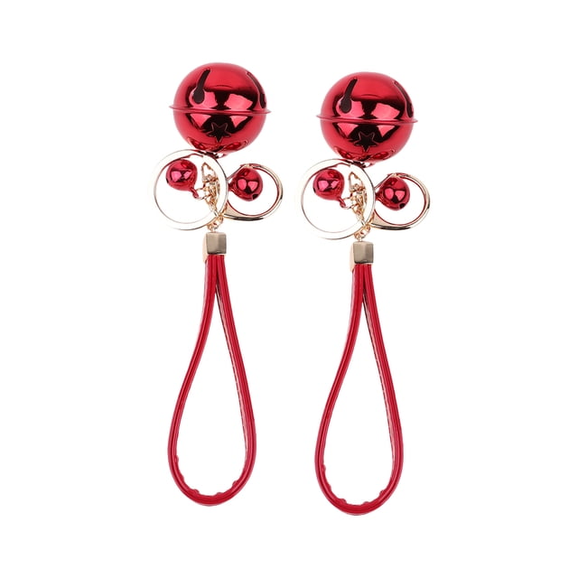Miangastore 2pcs of One Bag Metal Colored Bell Key Chain Adorable Bag Hanging Pendant Creative Bell Key Rings (Red 14cm)