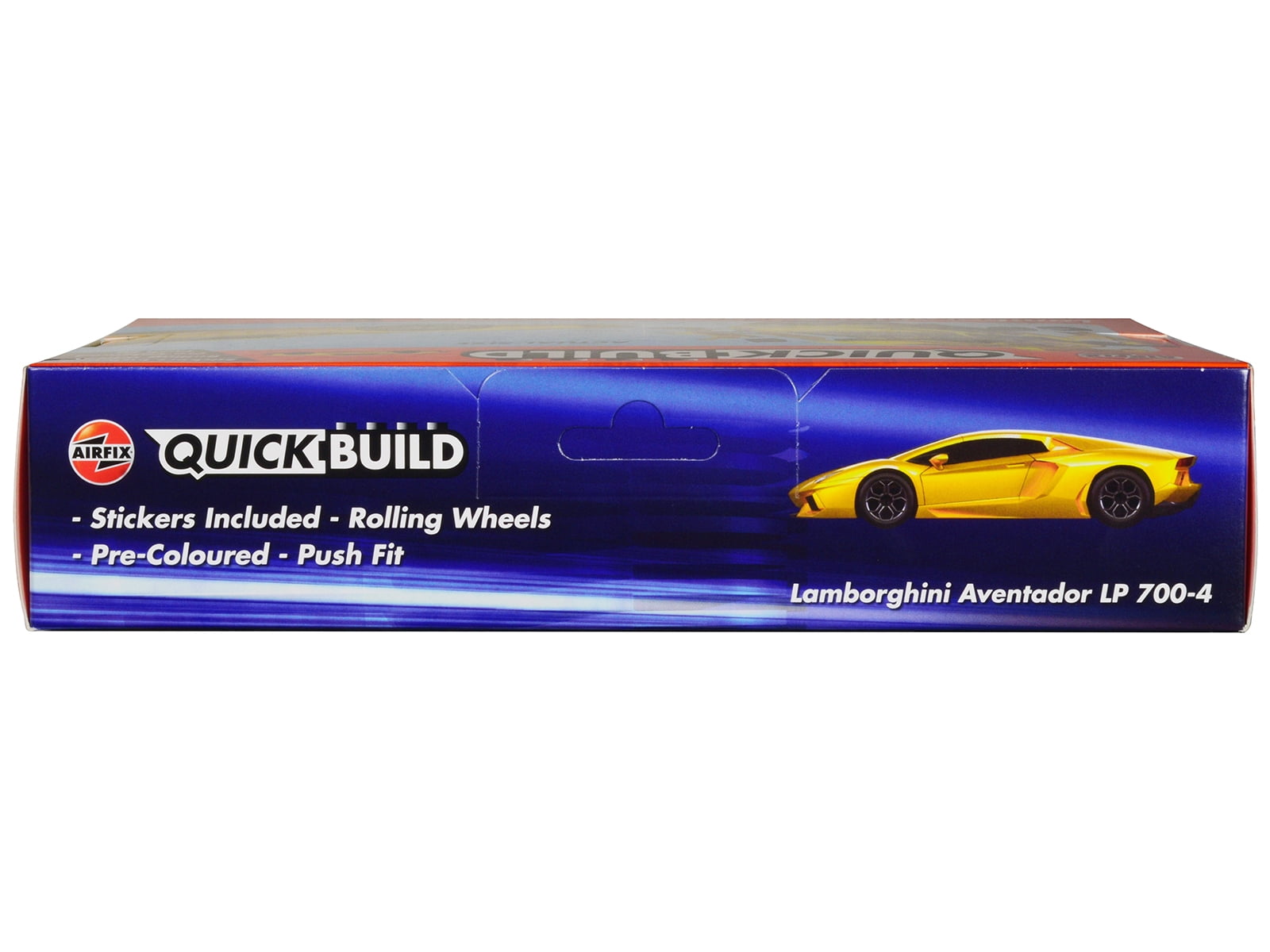 Skill 1 Model Kit Lamborghini Aventador LP 700-4 Yellow Snap Together Painted Plastic Model Car Kit by Airfix Quickbuild
