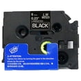 thumbnail image 2 of LM Tapes replacement for Brother PT-D200 Label Maker 6mm White on Black Compatible TZe P-touch Tape (1/4" 0.23 Laminated) for use in Ptouch PTD200 Label Printer, 2 of 2
