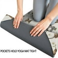 thumbnail image 3 of Beige Highland Cow Fence Daisy Pattern Hot Yoga Mat Towel Non Slip for Hot Yoga - Quick-Drying Yoga Mat Cover with 4 Corner Pockets with Travel Bag - Hot Yoga Towel Non Slip 74"x26", 3 of 6