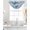 thumbnail image 4 of Waterfall Valances for Windows, Ocean Turtle Kitchen Sheer Valance Curtains, Blue Coral Coastal Starfish Nautical Shell Rod Pocket Elegant Swag Valances for Living Room Bedroom, 47.2"x38.5", 2 Panel, 4 of 8
