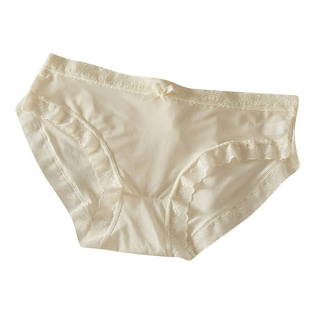 Dyegold Clearance Sale Panties for Women Womens Underwear Quick Drying Ice Silk Underwear with No Girl s Cotton Crotch Mid Waist Summer Thin Lace Edg Girl s Pants