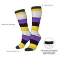 thumbnail image 5 of Womens Non-Binary Pride Flag Knee High Socks Comfy Thermal Boot Long Socks, 5 of 7