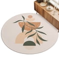 thumbnail image 2 of Round Rugs 6Ft, Boho Middle Century Round Area Rug Washable Indoor Throw Carpet, Modern Abstract Beige Boho Leaves Soft Non Slip Circle Rug for Office Cabinet Home Decor Aesthetic, 2 of 8