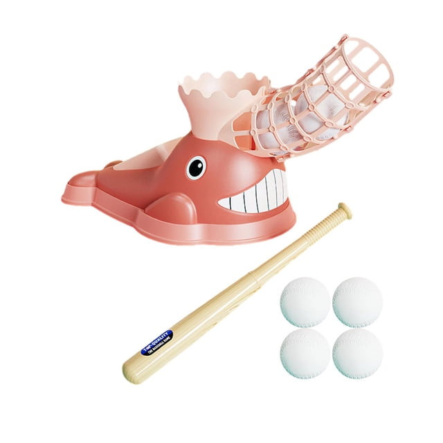 Decodeary Machine de Lancer pour Enfants Ensemble d'Entraînement au Lancer de Baseball pour Intérieur Extérieur Garçons 3 Baseballs Bleu Rose 6 Baseballs