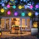 thumbnail image 1 of 20 luces LED solares para exteriores de 5 m (de colores), luces de jardín impermeables con energía solar, luces de cadena decorativas con forma de bola de cristal para jardín., 1 of 5