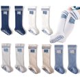 thumbnail image 1 of Calcetines antideslizantes hasta la rodilla, medias de tubo para niños pequeños recién nacidos con empuñaduras, calcetines antideslizantes para bebés que gatean kaili Sencillez, 1 of 4