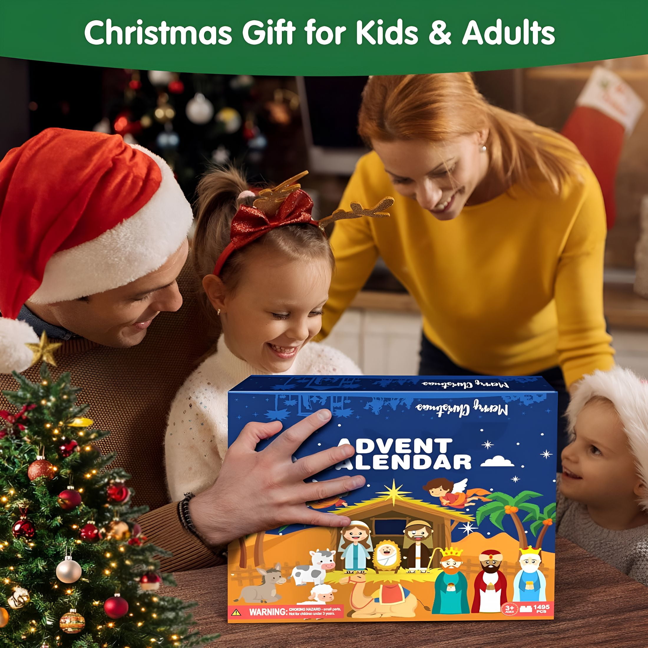 BESTSKY 2026 New Christmas Nativity Advent Calendarkids-24 Days Building Blocks Kits Countdown Calendar Set- Toy Advent Calendar