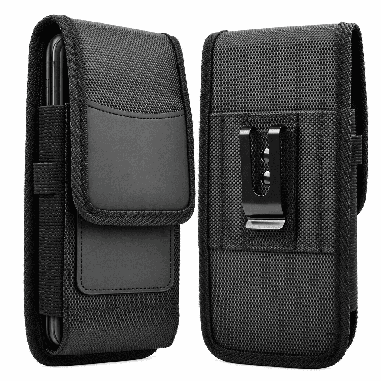 Q&Q BASICS Universal Phone Holster - Versatile Vertical Cell Phone Holsters, Secure Phone Belt Holder, Robust Cell Phone Cases for Easy Access & Safety