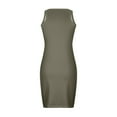 thumbnail image 3 of AOOCHASLIY Ladies Dress Women's Ribbed Sleeveless Athletic Casual Dress, Bodycon Mini Tank Dress, Summer Streetwear, Round Neck, Stretchy, Solid Color, 3 of 4