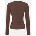 thumbnail image 3 of Women's Long Sleeve T-shirts Crew Neck Slim Fit Layered Crop Tops Soft Basic Tee, 3 of 5