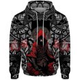 thumbnail image 2 of Sudadera con capucha y estampado de hombre lobo con capa roja elegante, novedad, sudadera con capucha moderna y versátil, sudadera con capucha para hombre, ropa para hombre, 2 of 5