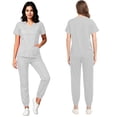 thumbnail image 2 of VV AVEORS Scrubs For Women Medical Scrubs Set - V-Neck Top & Jogger Pants With Pockets Soft Stretch Side Splits Nursing Uniforms Set White 2XL, 2 of 6