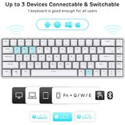 Royal Kludge RK68 White Wireless Swappable Keyboard Brown Switch USB22_WBRI