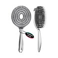 thumbnail image 1 of wonima44 Vented Detangling Hair Brush with Boar Bristles for Wet or Dry Hair Anti Frizz Spiral Scalp Massage Brush for Thick Fine Long Straight Hair Blow Drying（Chrome Silver）, 1 of 1