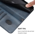 thumbnail image 6 of Wallet Case for iPhone 14 Pro Max, Short Strap PU Leather Case, Premium PU Leather Kickstand Magnetic Folio Cover for iPhone 14 Pro Max with Card Holder, Support Wireless Charging - Blue, 6 of 9