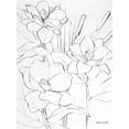 thumbnail image 2 of Loreth, Lanie 19x24 White Modern Wood Framed Museum Art Print Titled - Floral Sketch II, 2 of 4
