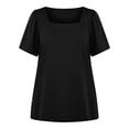 thumbnail image 6 of DYTTDG Womens Plus Size 2026 Summer Tops Square Neck Puff Short Sleeve Casual Loose Tee Shirts, 6 of 6