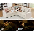 thumbnail image 6 of VANACC Sofa Bed, 85 Inch Sleeper Sofa with Pull Out Sofa Bed, L Shaped Couch with Storage Seat, Sectional Couches for Living Room Apartment, Beige Linen Sofa Couch, 6 of 8