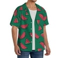 thumbnail image 2 of Goofa Watermelon Printed Men's Casual Short-sleeved Shirt,Lightweight Breathable Button-down,Summer Casual men's top,Versatile Fashion shirt-3X-Large, 2 of 7