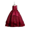 thumbnail image 4 of SUEE Flower Girls Princess Dress Bowknot Bridesmaid Wedding Long Tulle Ball Gown, 4-13 Year, 4 of 7