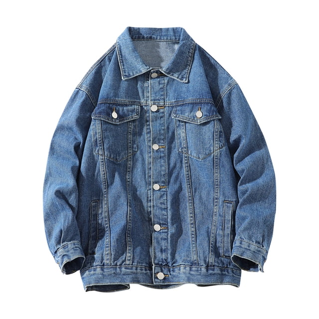 COM1950s Jackets for Men, Denim Jacket Men, Men's Motorcycle Solid Color Button Pocket Long Sleeved Denim Jacket, Jacket for Men, Men Jacket Winter, Men's Jacket Winter, Motorcycle Jacket Men