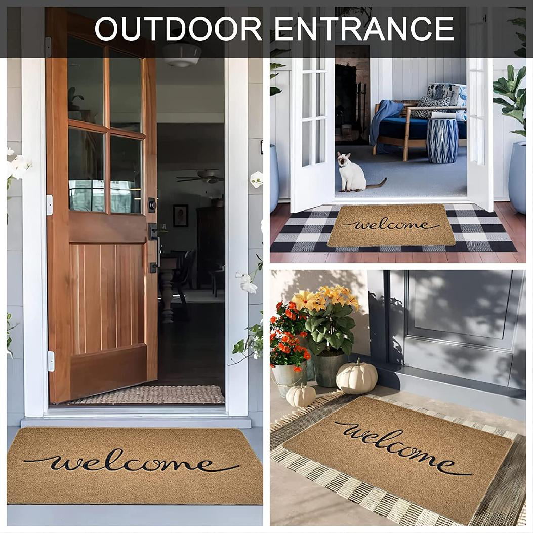 KARLSITEK Indoor Front Door Mat Welcome Mats Non-Slip Doormat Entry Rugs  for Inside House and Home Entrance 