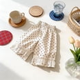 thumbnail image 2 of Pretxorve Kids Girls Wide Leg Pants Polka Dots Lace Border Loose Cropped Length Casual Bottoms Sizes 1-9Y, 2 of 4